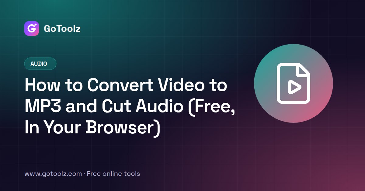 How to Convert Video to MP3 and Cut Audio (Free, In Your Browser)
