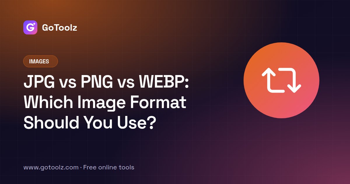 JPG vs PNG vs WEBP: Which Image Format Should You Use?